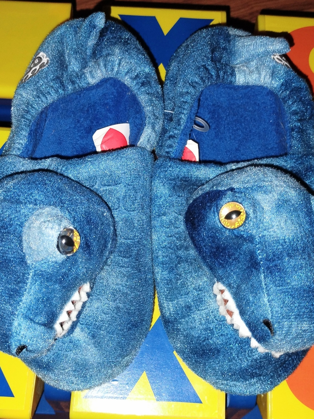 Build-A-Bear Blue Shark Kids Slippers